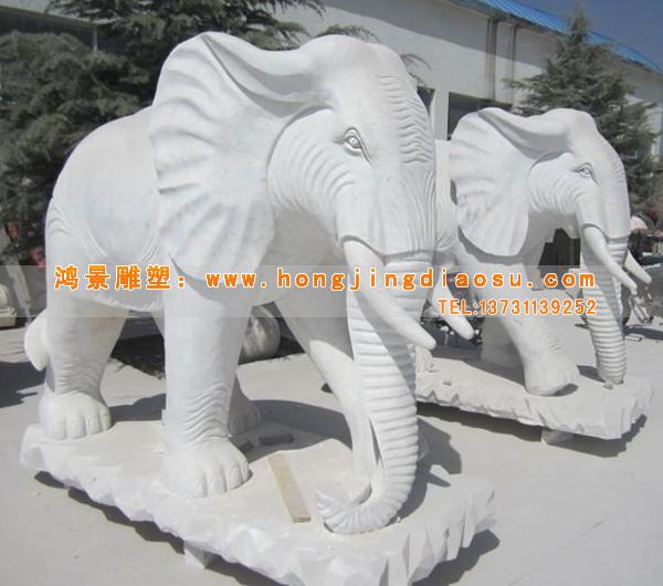 一對漢白玉石雕小象價格 一對漢白玉石雕小象價格